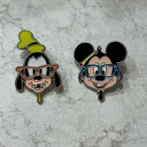 Disney Goofy and Mickey Mouse Nerd Pins
